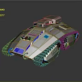 Blue Futuristic Tank 3D Concept Art With Sci Fi Style 3d model