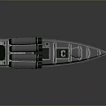 Silver Speed Boat With Two Cylindrical Engines Green Seats And Streamlined Design
