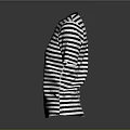 Classic Black and White Striped Short Sleeve T-Shirt for Casual Daily Use