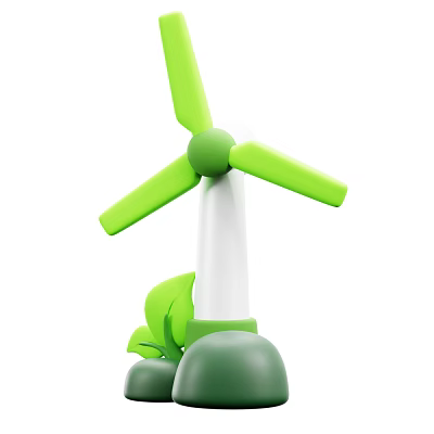 Modern power windmill cartoon power windmill 3d model