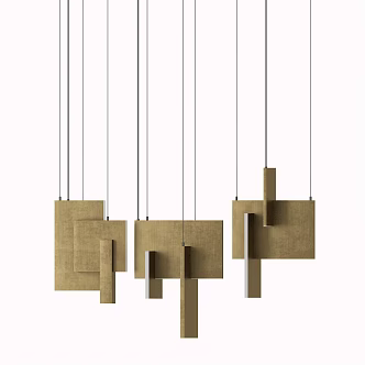 Modern metal chandelier 3d model