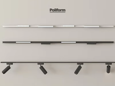 Poliform Modern Downlights And Spotlights With Stylish Track Design Fixtures 3d model