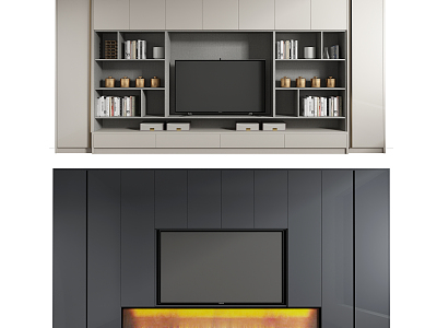 Modern TV Background Cabinet model