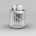 Silver Metal Locker With Lid Handles And Vertical Stripes Design