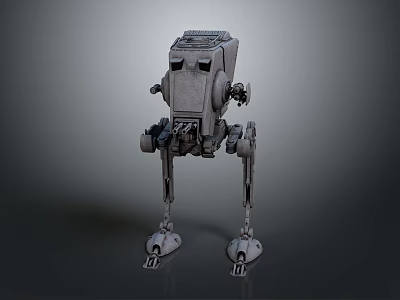 Game and Movie Character Mechanical Four Legged Robot With Metallic Structure And Industrial Design 3d model
