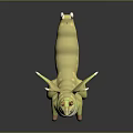 Cute Green and White Caterpillar Toy with Antennae and Wings