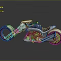 Futuristic White Silver Motorcycle With Red Rim Wheels Black Seat And Metallic Parts