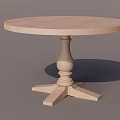 Wooden Round Side Table With Classic Pedestal Base And Petal Shaped Legs