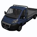 Fiat Blue Flatbed Truck With Single Cab And Open Cargo Bed Design 3d model