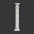 White Marble Decorative Column with Pedestal Base and Classic Architectural Details