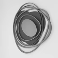 Layered Modern Abstract Geometric Wall Decor With Circular And Oval Rings