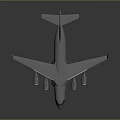 Grey Military Transport Aircraft Model With Four Engines And Large Wings