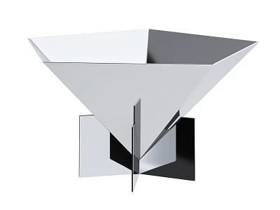 Modern Metal Geometric Funnel Shaped Decorative Household Item With Square Base 3d model