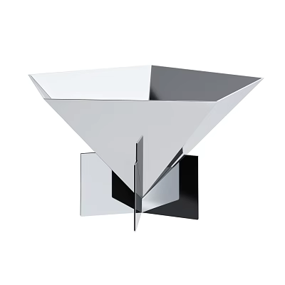 Modern Metal Geometric Funnel Shaped Decorative Household Item With Square Base 3d model