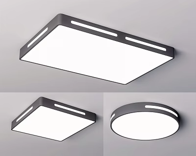 Modern Square And Round Ceiling Light With Sleek Design And Bright Illumination 3d model