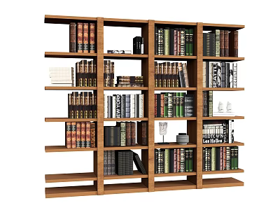 Wooden Locker With Multiple Shelves For Home Book Storage And Decor Organization 3d model