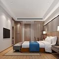 Modern Hotel Room Interior With Sofa Colorful Cushions Coffee Table And TV