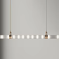 Modern Linear Pendant Light Design With Copper Frame And White Illumination Strips 3d model