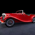 Red Vintage Convertible Car With Classic Open Top And Sleek Body Design