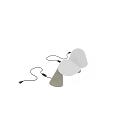 Two Modern Table Lamps With White Shades And Cracked Texture Bases