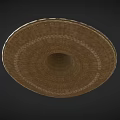 Traditional Wide Brim Straw Hat With Woven Texture And Colorful Band