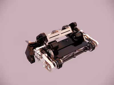 Intelligent Machine With Tracked Mobile Platform And Mechanical Arm Gear Structure 3d model