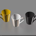 Colorful Mugs For Daily Household Use With Yellow White Black Geometric Patterns