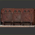 Vintage Red Crate With Textured Surface Decorative Doors Vent Details And White Base