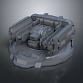 Advanced Weapon Mechanical Structure With Rotating Components And Gray Metallic Finish 3d model