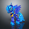 Blue Pegasus Unicorn Toy Figure With Colorful Wings Horn And Shiny Mane