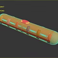 Orange Streamlined Underwater Submarine With Small Blue Windows And Smooth Surface 3d model