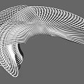 Modern Landscape Seat With Artistic Spiral Curved Lines And Hollow Design