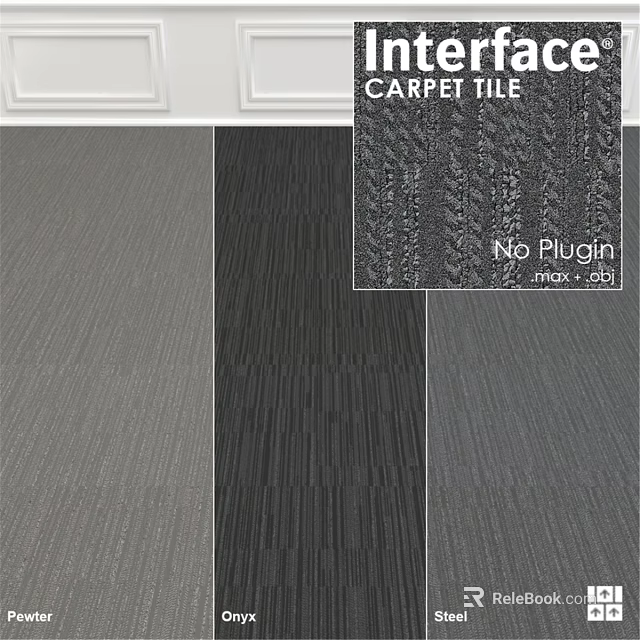 Carpet Tile With Various Textured Designs And Different Gray Tones For Modern Home 3d model 