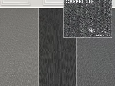 Carpet Tile With Various Textured Designs And Different Gray Tones For Modern Home 3d model