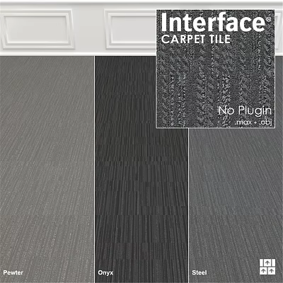 Carpet Tile With Various Textured Designs And Different Gray Tones For Modern Home 3d model
