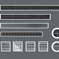 Modern Air Conditioner Vents with Various Design and Shape Styles Options 3d model