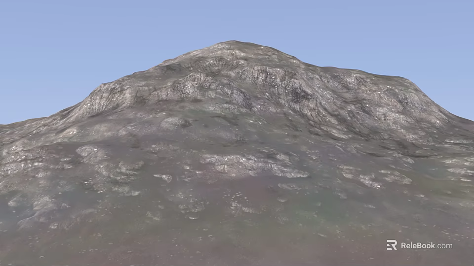 Rocky Mountain Peak Scenic Landscape With Clear Blue Sky And Natural Terrain Features 3d model 