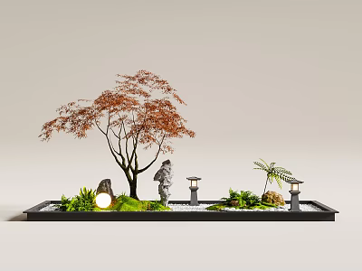 New Chinese style landscape sketch plant landscaping landscape 3d model