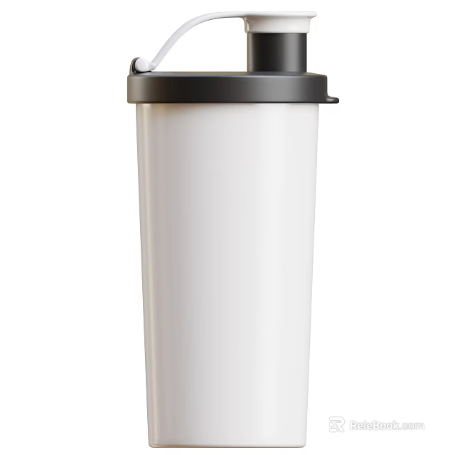 Portable White Tumbler with Black Lid for Daily Use and Travel 3d model 