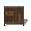 Modern Wooden Coffee Table With Drawer Slatted Panel And Four Legs Design