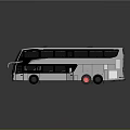 White Double Decker Bus With Large Windows And Roof Vents Design