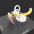 Head Organ 3D Anatomical Model With Lateral Anterior Labels And Structural Details