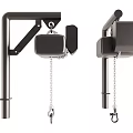 Black Industrial Equipment With L Shaped And Straight Arm Metal Chain Hook