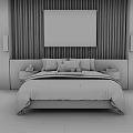 Modern background double bedside background soft accessories 3d model