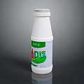 D Pure Milk Drink in White Bottle with Green and Red Label Design