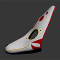 White Fox Mask Featuring Red Spots Gold Trim And Black Eye Holes