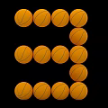 Creative Orange Basketballs Stacked As Letter Shape For Sports Equipment