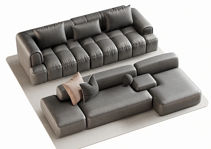 Double sofa Multi-person sofa Corner sofa 3d model