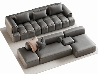 Double sofa Multi-person sofa Corner sofa 3d model