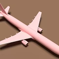 Pink Airplane With Sleek Body And Side View On Brown Background